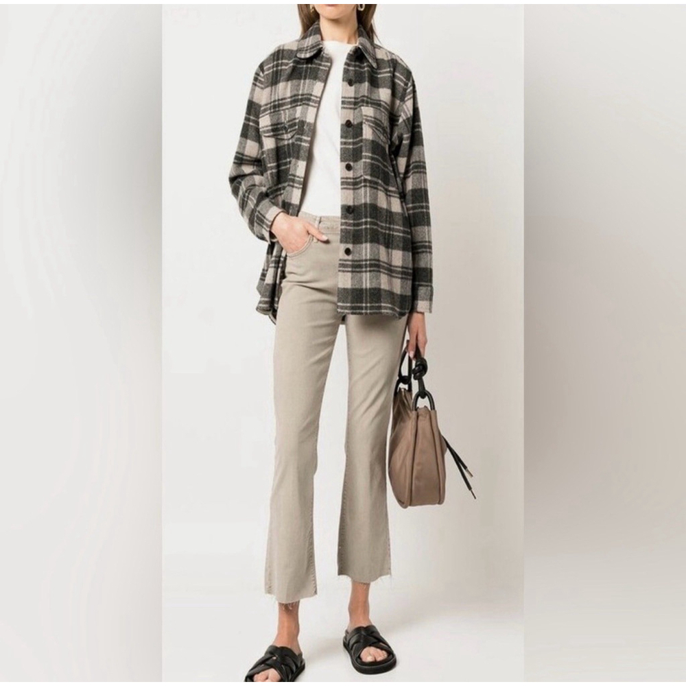 Mother NEW The Insider Ankle Fray Bootcut Jeans Challenge Oxford Tan $208 Sz 26